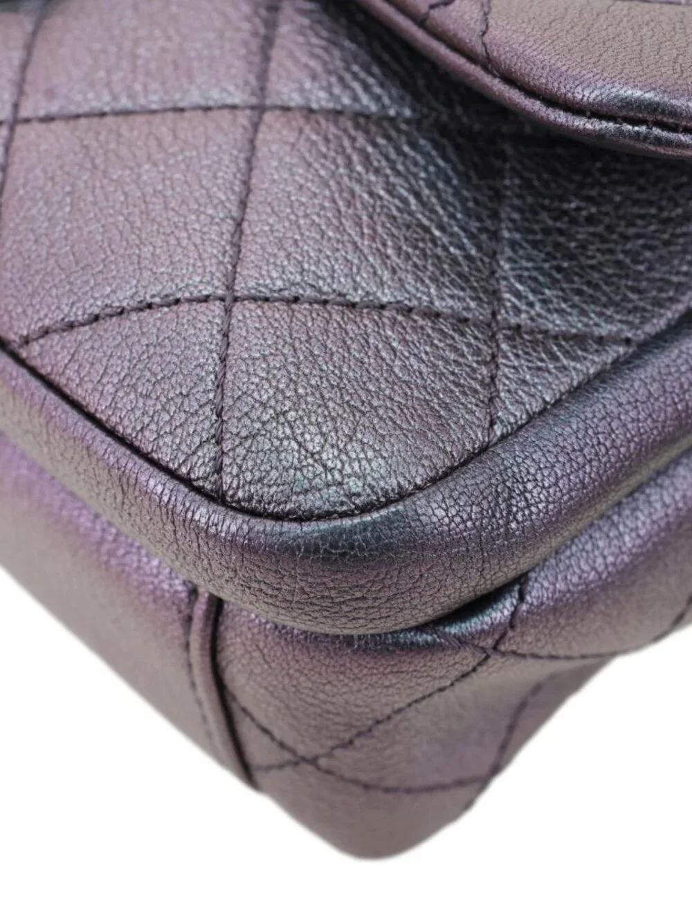 Chanel Double Carry Waist Flap Small Iridescent Quilted Goatskin Chain Shoulder